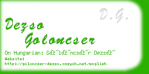 dezso goloncser business card